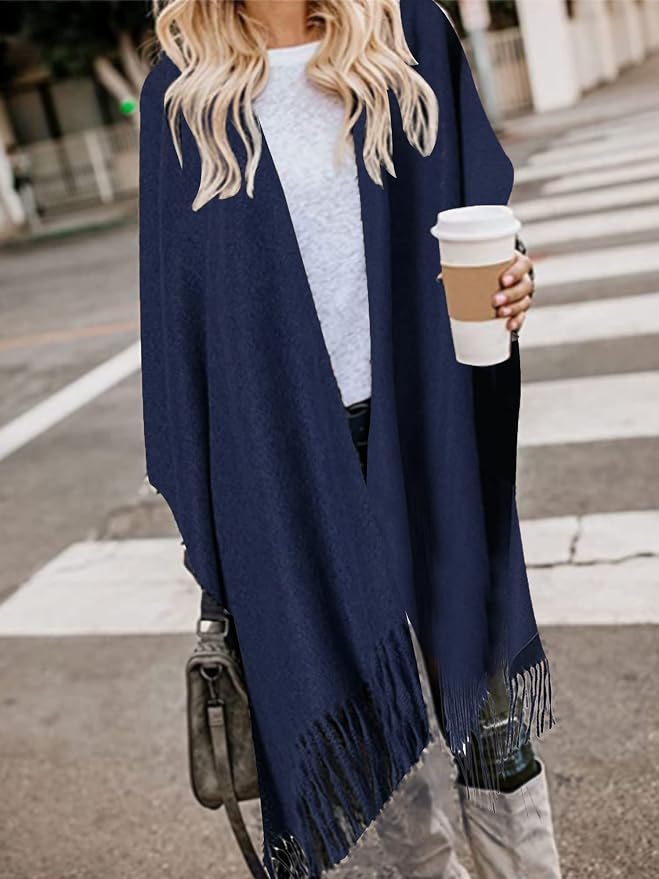 Breezy Lane Women's Shawl Wraps Warm Poncho Ruana Wrap Cardigan - Image 3