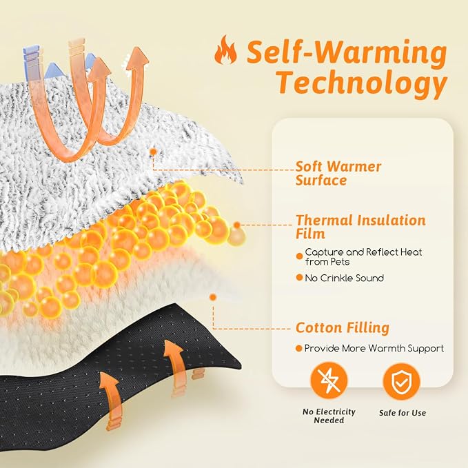 Nobleza Self Warming Cat Bed, Super Soft Thermal Dog Crate Bed Mat - Image 3