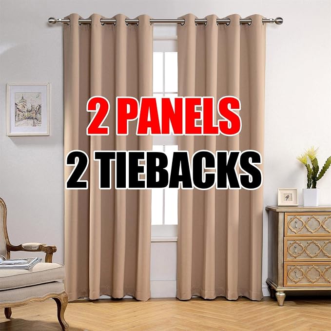 MIUCO Room Darkening Soild Grommet Blackout Curtains by MIUCO