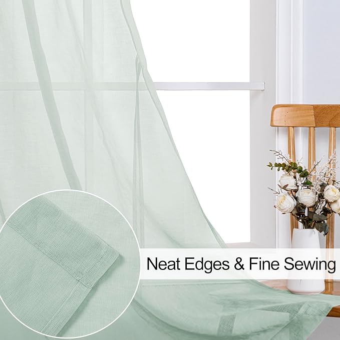 XWZO Semi Transparent Sheer Curtains 95 Inches Long - Image 4