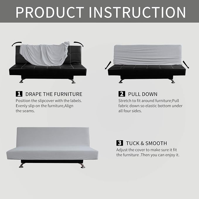 Easy-Going Stretch Futon Sofa Slipcover Armless Sofa Bed Cover Furniture - Image 6