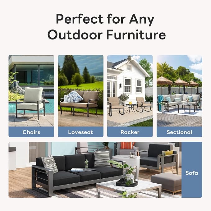 6" Thicker Outdoor Chair Cushion 4 Sets - Image 7