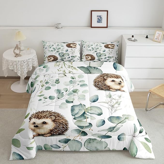 Erosebridal Cute Hedgehog Toddler Comforter Set - Image 2