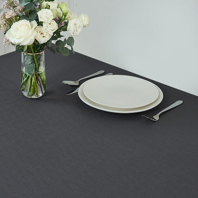 maxmill Slubby Texture Tablecloth Water Resistance Antiwrinkle Spillproof Soft - Image 3