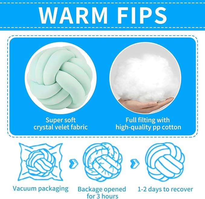 Knot Ball Pillows, Round Throw Pillow Cushion Home Decoration Soft Plush Pillow - Image 7