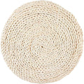 Japanese Round Tatami Hand Woven Floor Cushion, Meditation Yoga Mat, Corn Bran by Unknown