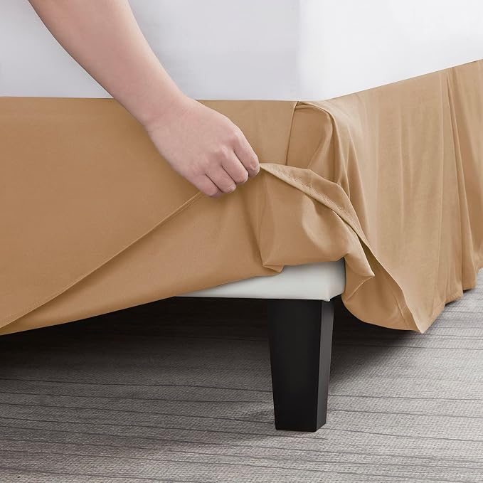 Nestl Light Brown Bed Skirt Cal King Size - Image 5