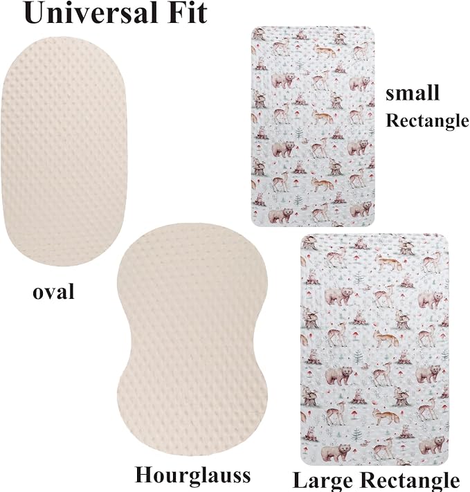 Dot Bassinet Sheet Set 2 Pack Stretch Fitted Bedside Sleeper Bassinet Sheets - Image 5