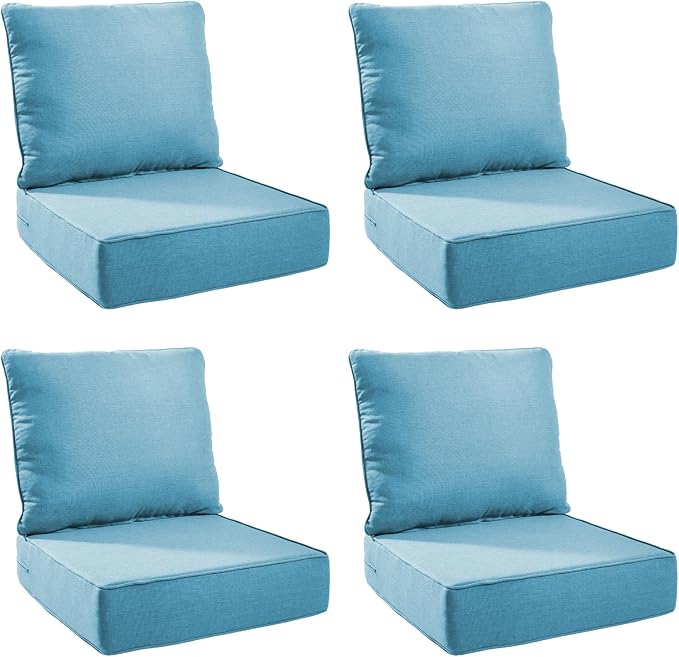 Outdoor Cushion Set for Furniture Patio Furniture, UV Resistant, Water Resistant by PLANNTONNEO