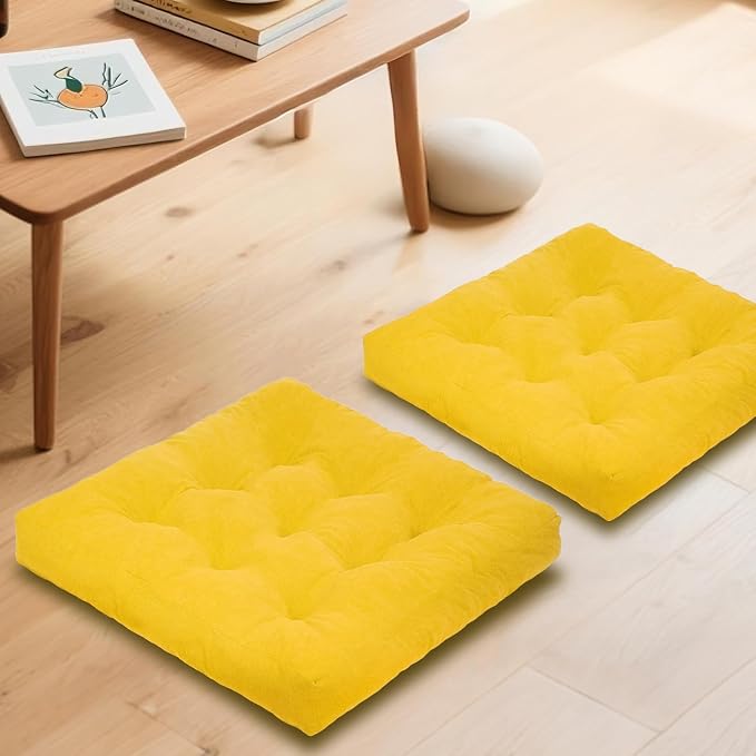 Meditation Floor Pillow Set of 2, Square Large Pillows Seating by Unknown