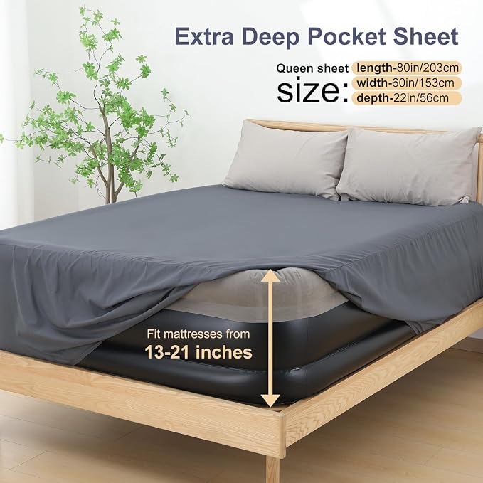 Lewondr Extra Deep Pocket Queen Sheet - Image 3