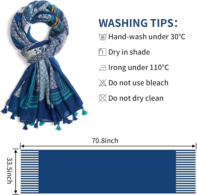 Scarf for Women Lightweight Soft Floral Leopard Printed Scarves Fall Winter - Image 3