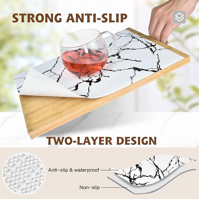 2-Layer Drawer and Shelf Liner for Kitchen Cabinet: 12 in X 20 Ft Non Slip - Image 2