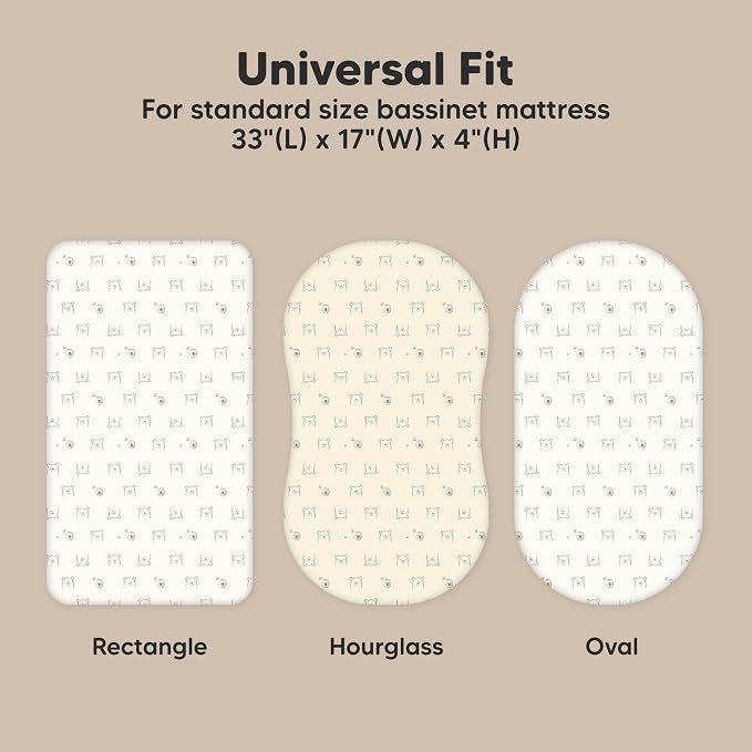 2-Pack Organic Bassinet Sheets for Girls, Boys - Image 3