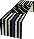 Blue Line Table Runner Rustic American USA Flag July 4th Seasonal Dinner Runner by moderw
