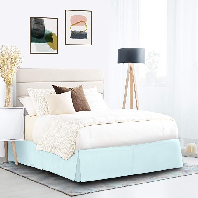 Nestl Light Baby Blue Bed Skirt Queen Size - Image 9