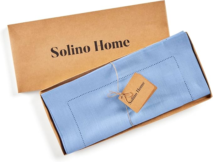 Solino Home Linen Cornflower Blue Table Runner 108 Inches Long - Image 5