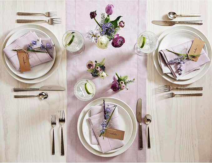 Solino Home Linen Lilac Table Runner 120 Inches Long - Image 9