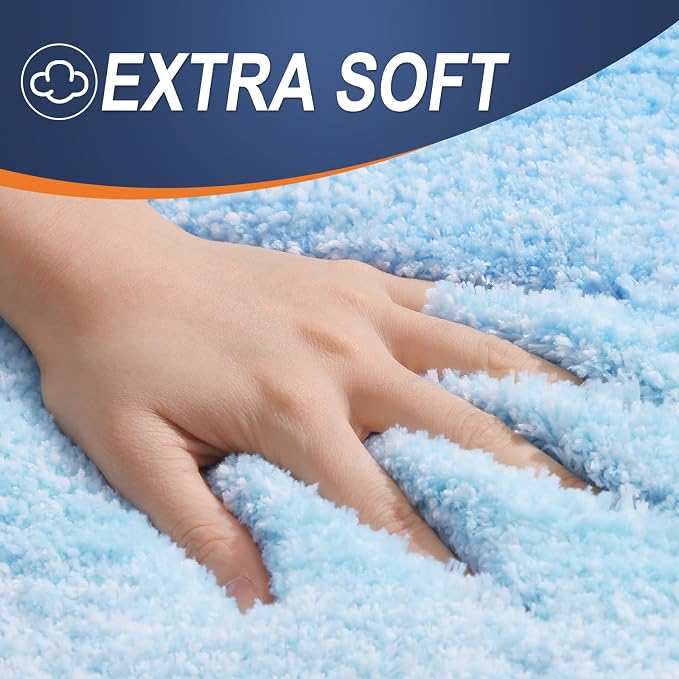 OLANLY Bathroom Rugs Mat 24x16, Extra Soft Absorbent Microfiber Bath Rugs - Image 2
