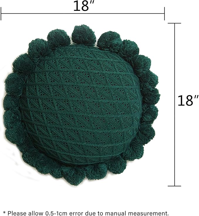 Acrylic Knitted Round Throw Pillow Knitting Bohemian Circular Cushion Pillow - Image 4