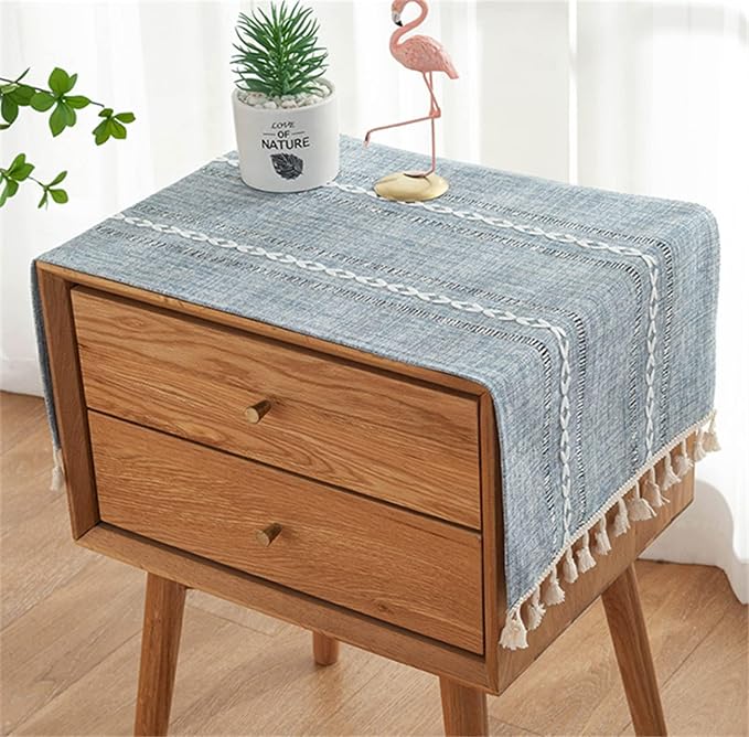 Bedside Table Cloth with Tassel Small Table Cover by Tablecloth