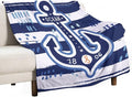 Nautical Anchor Blanket Modern Cartoon Anchor Ocean Adventure Blue White Soft by JADERYS