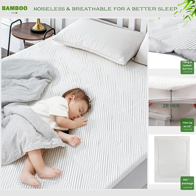 GRT Waterproof California King Mattress Protector Rayon Bamboo - Image 2