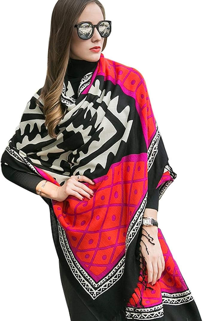 DANA XU 100% Merino Wool Extra Large Pashmina Blanket Travel Scarf Cashmere Wrap by DANAXU
