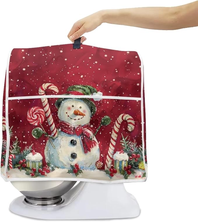 Christmas Snowman Stand Mixer Cover 4.5-5Qt Christmas Mixer Cover Washable - Image 4