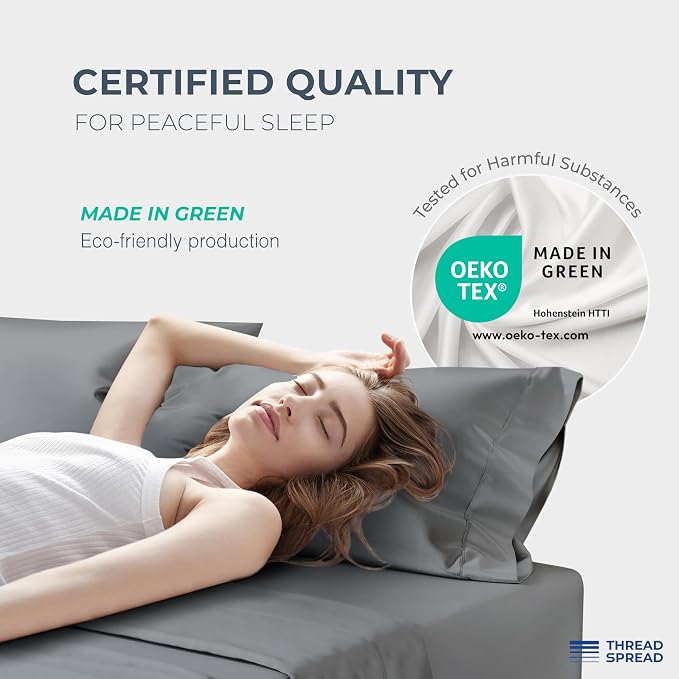 THREAD SPREAD 100% Egyptian Cotton Sheets Queen Size - Image 6