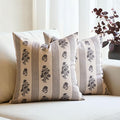 Amor Virisso Floral Throw Pillow Covers 18x18 Set of 2 Block Print Pillow by AffordableFloralPrintMaker