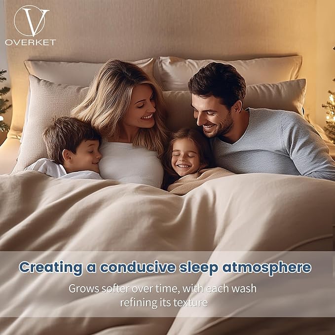 100% Linen Sheets California King Size, Breathable & Durable 4-Piece Bed Flax - Image 4