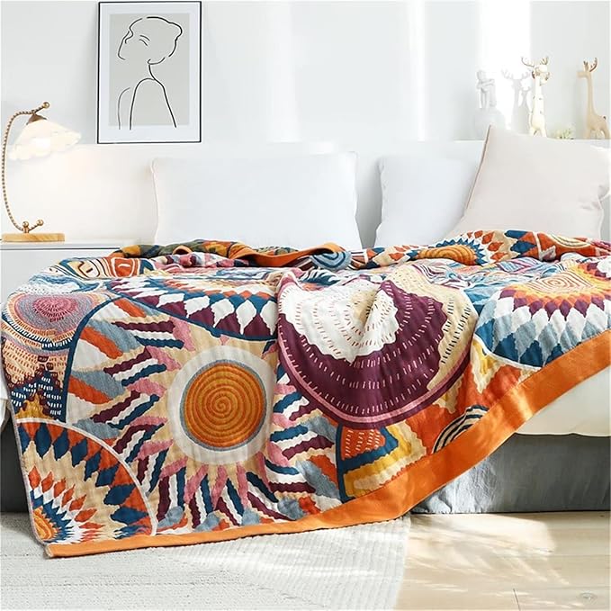Cotton Throw Blanket for Couch 100% Cotton Blankets for Bed - Image 5
