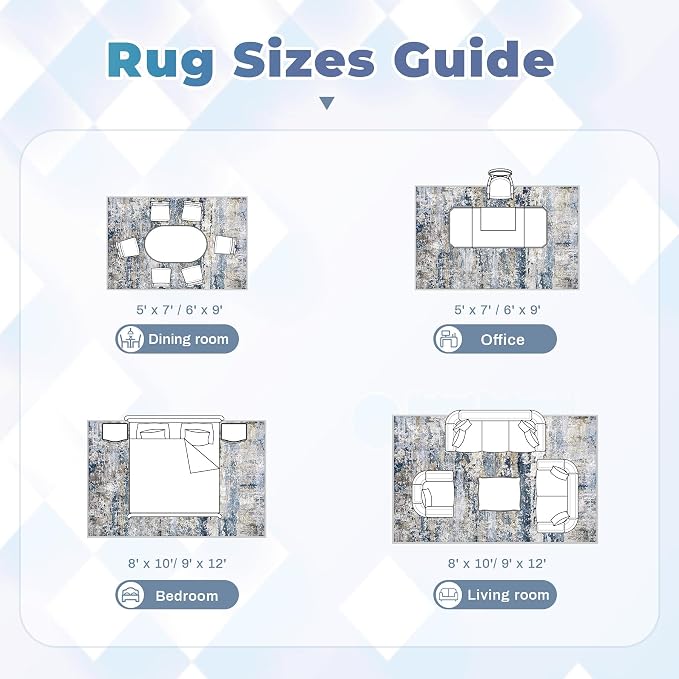 Area Rugs 8x10 for Living Room: Washable Rug Modern Abstract Neutral Soft - Image 8