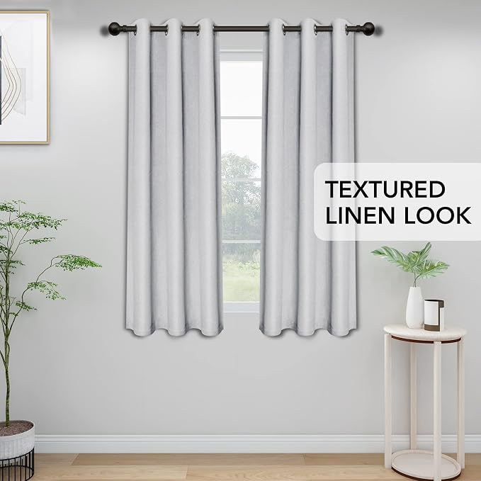 Easy-Going Linen Look Blackout Curtain Grommet Window Curtain Drapes - Image 2