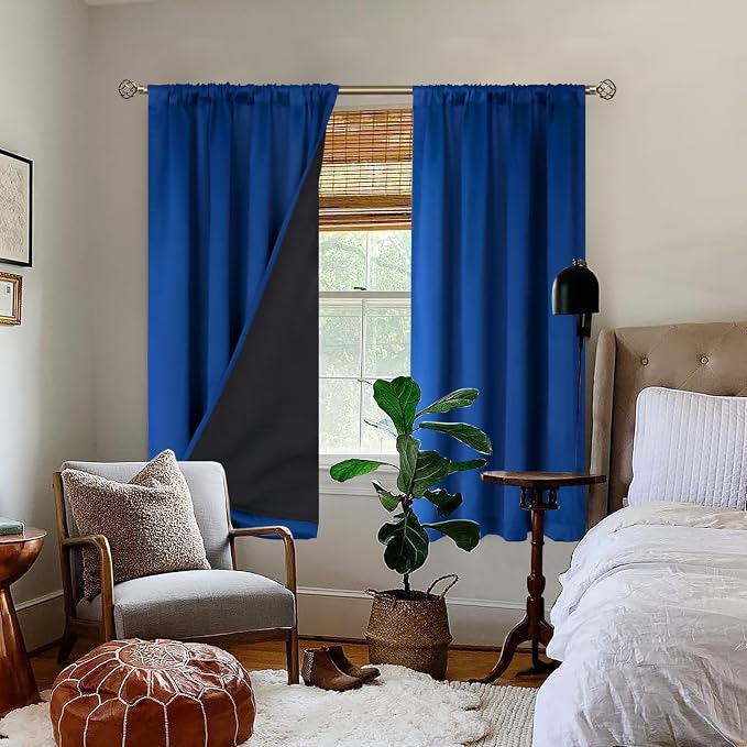 BGment 100% Blackout Curtains for Bedroom 63 Inch Length, Rod Pocket - Image 2