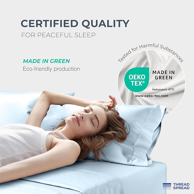 THREAD SPREAD 100% Egyptian Cotton Sheets Queen Size - Image 6