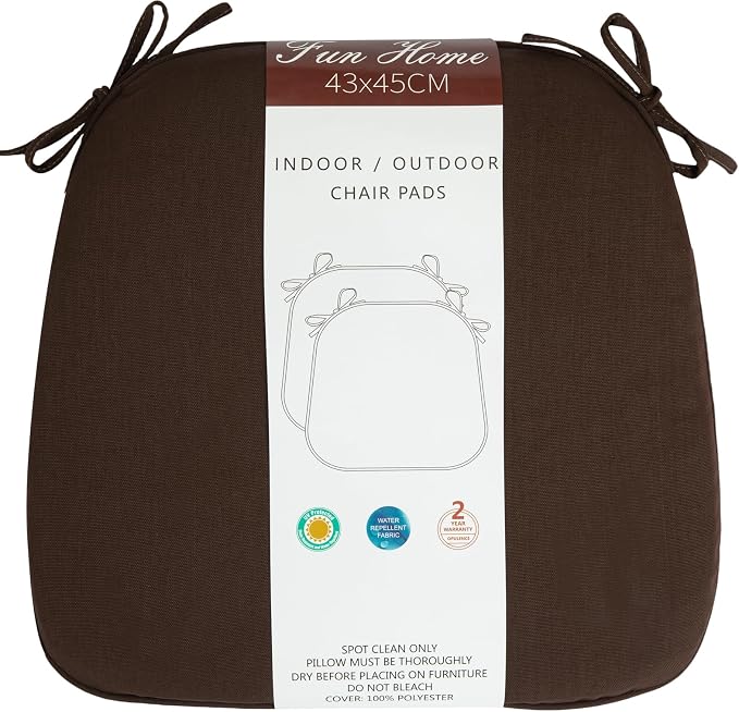 Outdoor Chair Cushions Set of 2, Patio Seat Cushion 17"x16"x2", U-Shaped Dining - Image 2