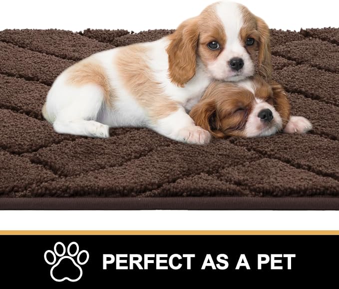 Tindbea Dog Mat for Muddy Paws, Absorbs Moisture Dirt Non-Slip Washable Mud Mat - Image 3