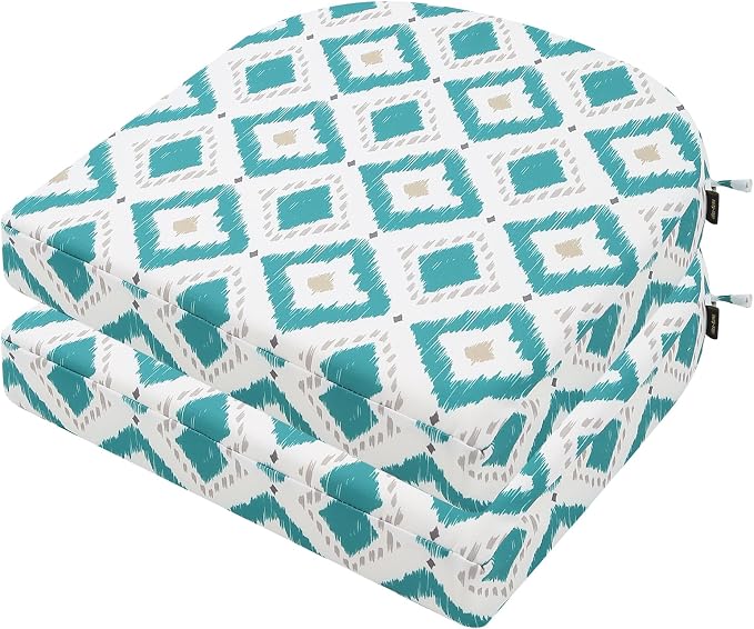 idee-home Outdoor Chair Cushions Set of 2, Thick 17" x 17" x 3" Outdoor Seat by idee-home