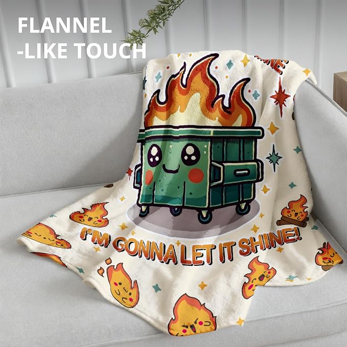 Dumpster Fire Funny Blanket, This Little Light of Mine Funny Throw Blankets - Image 4
