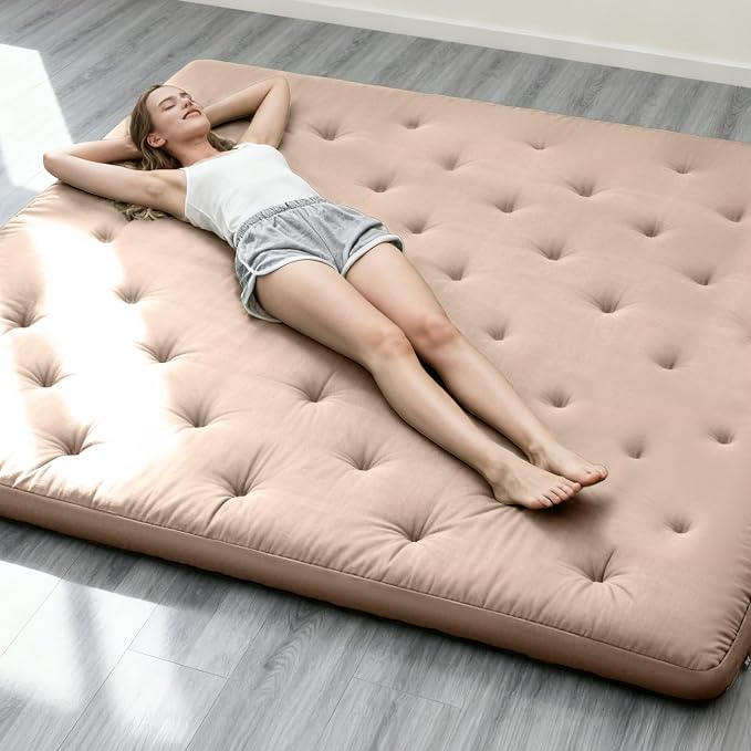 ZonLi Japanese Floor Futon Mattress Twin Size 75"x 39", 100% Cotton Cover 4'' by Zonli