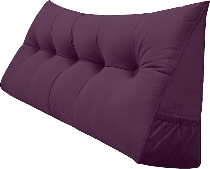 Triangular Reading Bed Rest Pillow Large Bolster Cushion Headboard Backrest by PEACHWELL