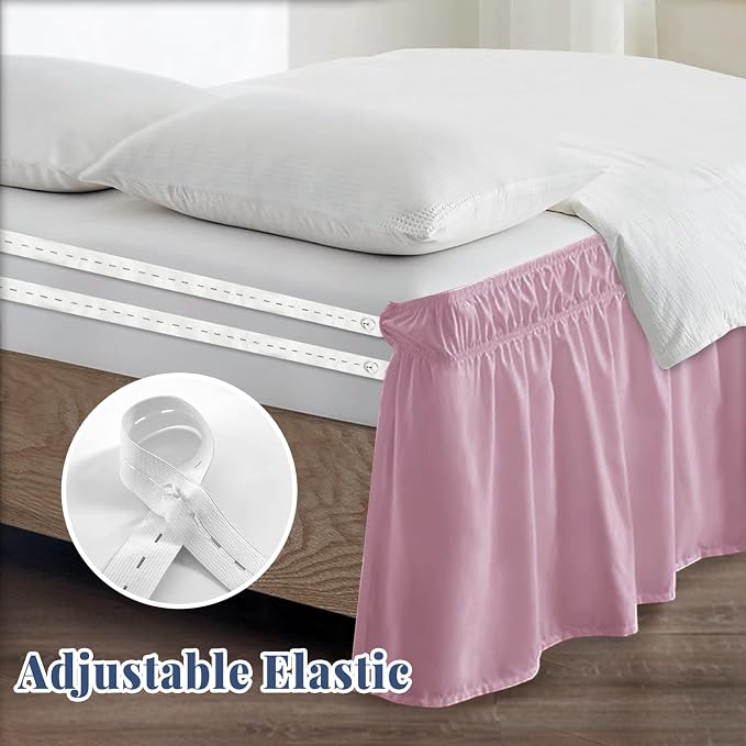 Full Bed Skirt, Elastic Wrap Around Bed Skirt Full Size, Bed Skirts - Image 4
