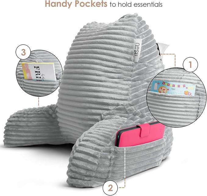 Hearth & Harbor Reading Pillow for Bed Adult – Back Pillow for Sitting in Bed - Image 4