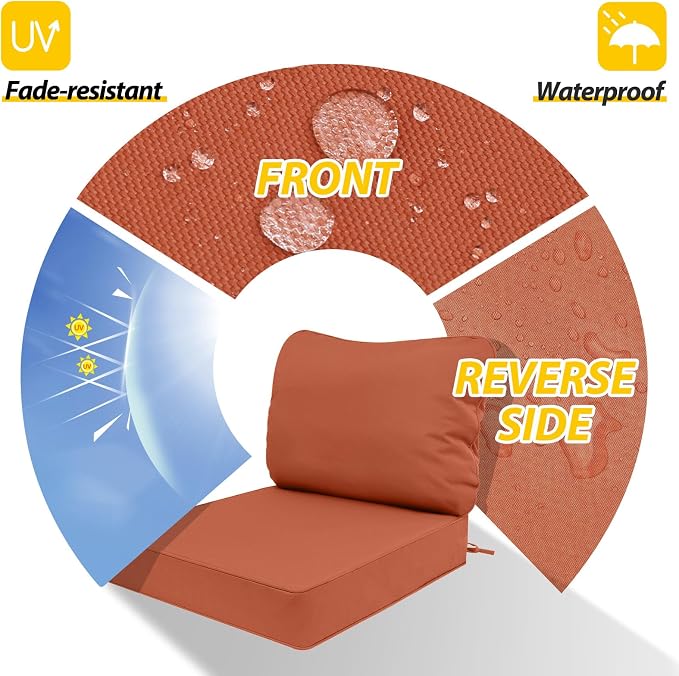 AAAAAcessories Outdoor Deep Seat Cushions, Waterproof, Fade-Resistant Patio - Image 3