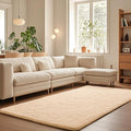 Ophanie Beige Rugs for Living Room Bedroom, 5x8 Fluffy Fuzzy Furry Carpet by Ophanie