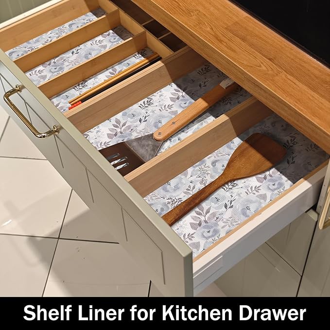 Blue Peony Shelf and Drawer Liner - Image 3