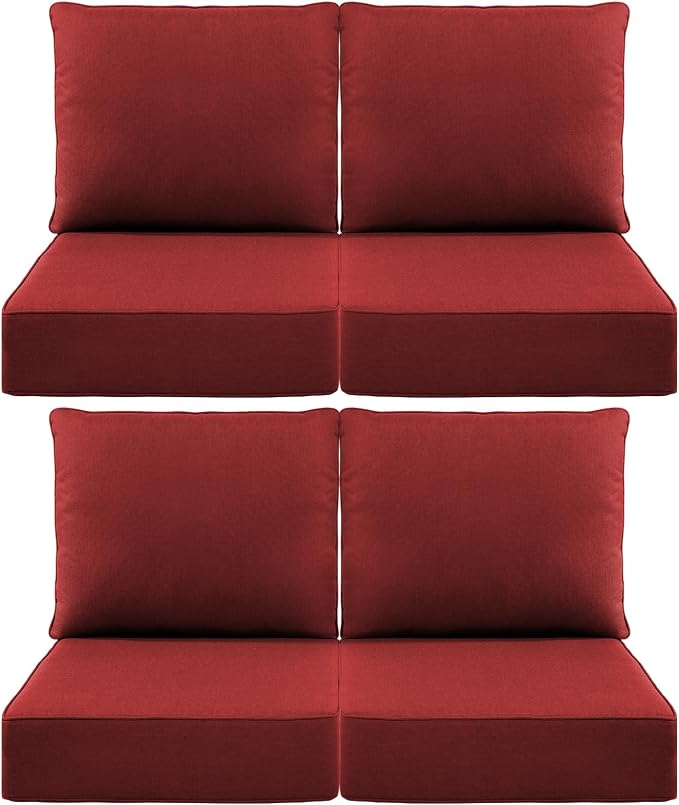 Luxury 6" Outdoor Cushions for Patio Furniture, Fade Resistant Couch Chair by Pugire