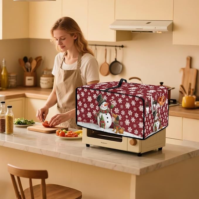 Toaster Oven Dust Cover with Storage Pockets, Protective Decorative Smart Oven - Image 3